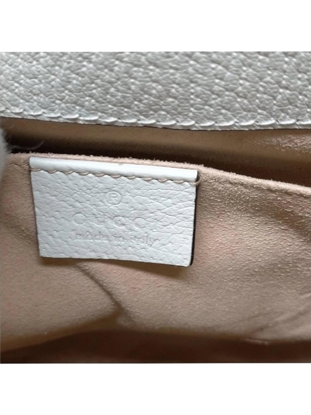 Authentic Gucci Ophidia Mini Bucket Bag White Leather GG Logo Crossbody - Picture 15 of 16